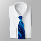 Cravate Galaxie bleue abstraite (Attaché)