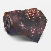 Cravate Galaxie par Barbara Sheehan. Nébuleuse. Étoiles (Roulé)