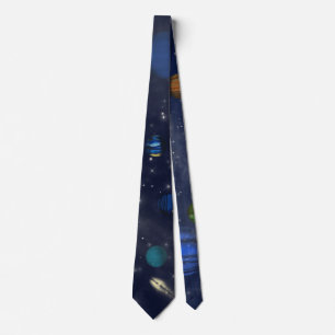 Cravate Galaxies with stars and planets in space