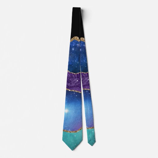 Cravate Galaxy Agate avec or (Devant)