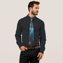 Cravate Galaxy bleu clair
