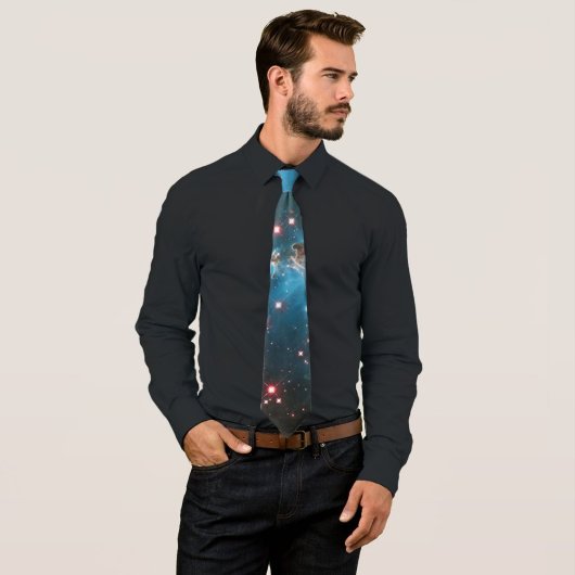Cravate Galaxy bleu clair