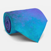 Cravate Galaxy Paint Splatt, effet Bleu vert (Roulé)