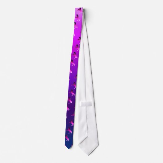 Cravate Galaxy rose belle licorne brillant image (Dos)