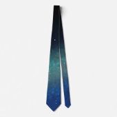 Cravate Galaxy Space Nebula Nuit Ciel bleu vert (Devant)