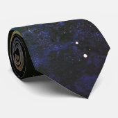 Cravate Galaxy Space Nebula Nuit Ciel Rouge Orange Vert (Roulé)