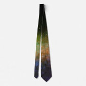Cravate Galaxy Space Nebula Nuit Ciel Rouge Orange Vert (Dos)