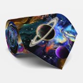 Cravate Galaxy Space Planets Geek (Roulé)