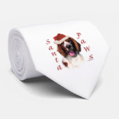 Cravate Gallois Springer Spaniel Père Noël Paws (Roulé)