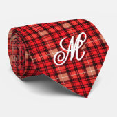 Cravate Gamme Tartan Plaid Traditionnel Rouge tendance (Roulé)
