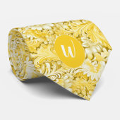 Cravate Garde de marié Monogram Jaune Crème (Roulé)