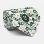 Cravate Gardenias Blancs Floral  (Roulé)