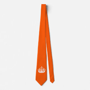 Cravate GARDEZ CALM CROWN sur Orange Personnaliser Ceci!