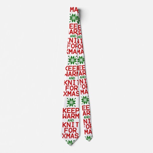 Cravate Gardez chaud et tricot pour Noël (Devant)