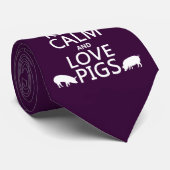 Cravate Gardez le calme et aimez les porcs (toutes les (Roulé)