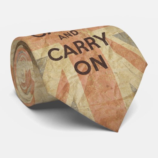 Cravate Gardez le calme et continuez avec le drapeau (Roulé)