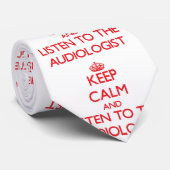 Cravate Gardez le calme et écoutez l'audiologiste (Roulé)