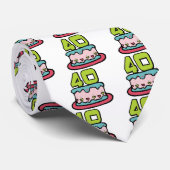 Cravate Gâteau d'anniversaire de 40 ans (Roulé)