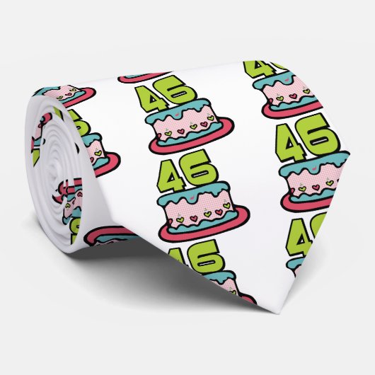Cravate Gâteau d'anniversaire de 46 ans (Roulé)