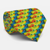 Cravate Gator orange avec un afro jaune (Roulé)