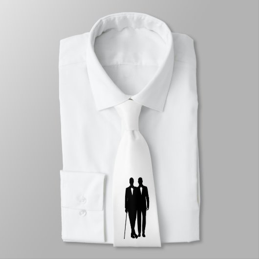 Cravate Gay Mariage noir et blanc (Attaché)