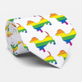 Cravate Gay pride Dachshund/Wiener (Roulé)