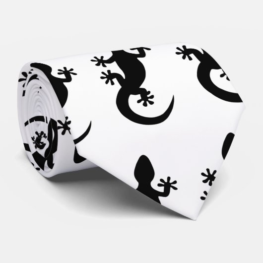Cravate Gecko noir (Roulé)