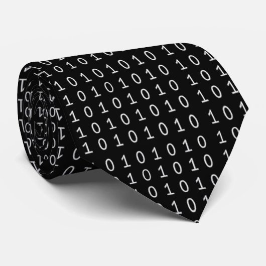 Cravate Geek de code binaire (Roulé)