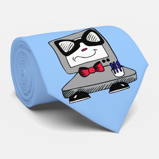 Cravate Geek Nerd de l'ordinateur (Roulé)