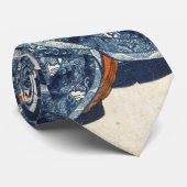 Cravate geisha maiko et sakura ukiyo-e vintage (Roulé)