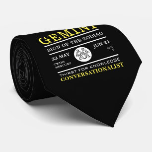 Cravate Gemini Sign of the Zodiac, astrologie