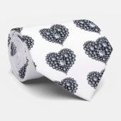 Cravate Gemmes cardiaques aux diamants noirs (Roulé)