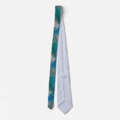 Cravate Gemstone Abstrait Motif Bleu foncé Vert Gem (Dos)
