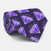 Cravate Gemstone iolite violet 21e anniversaire ou événeme (Roulé)