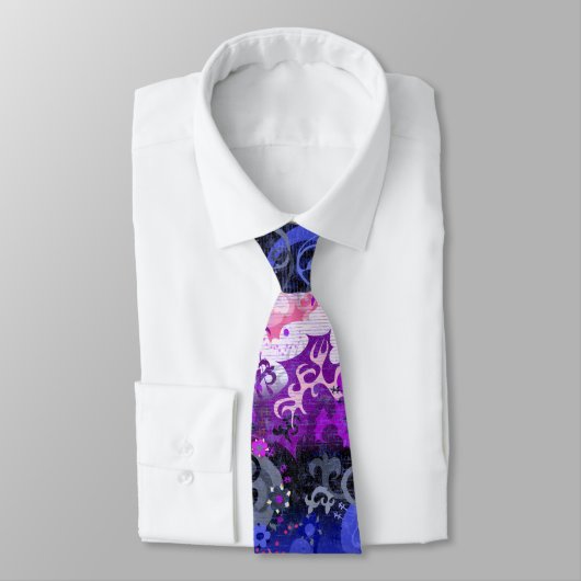 Cravate Genderfluide Dragon Damask - Genderfluide Fierté D (Attaché)