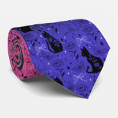Cravate Genderfluide Pride Chat noir - Mystical Witchy (Roulé)