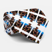 Cravate Général Vang Pao Aquarelle Satin Motif (Roulé)