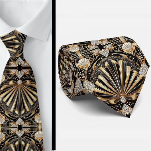 Cravate Gentleman's Tie | Art Deco Faux Diamond Neck Ties