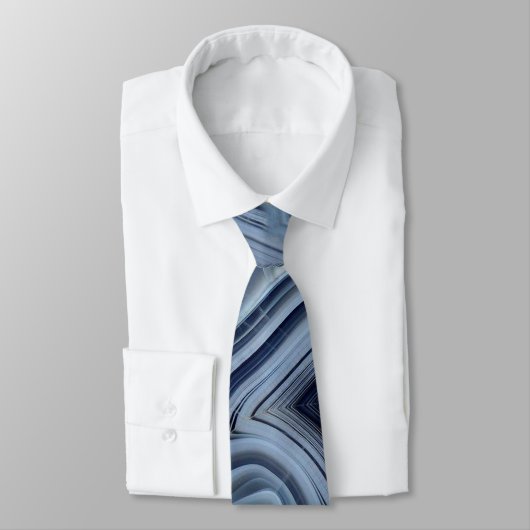 Cravate Géode d'Agate Smoky Bleu (Attaché)