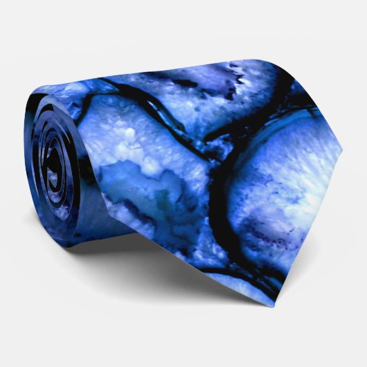 Cravate Géodes Agate Quartz Bleu (Roulé)