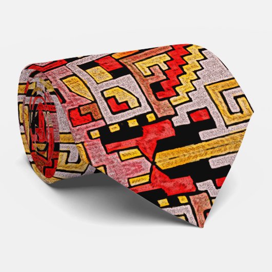 Cravate Géométhorique Tribal/Motif ethnique (Roulé)