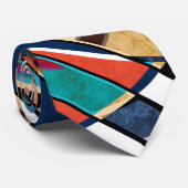 Cravate Géomètre de paysage artistique minimaliste moderne (Roulé)