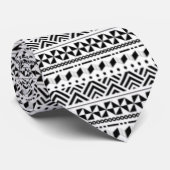 Cravate Géométri noir et blanc Motif de Pyrgi Xysta (Roulé)