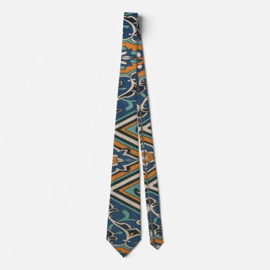 Cravate Geometric Persian Pattern Tie – Bold Artistic Neck (Devant)