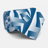 Cravate Géométrie bleu sarcelle (Roulé)