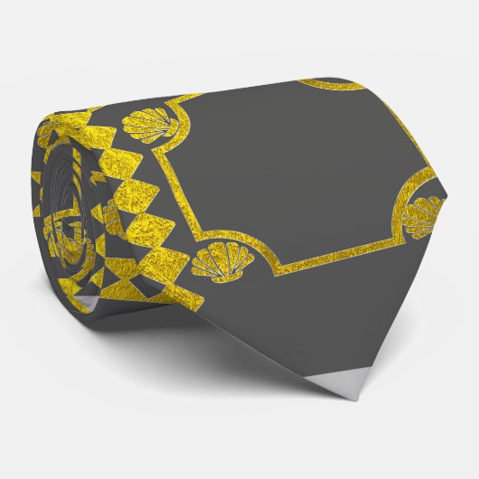 Cravate géométrie d'art doré abstraite (Roulé)