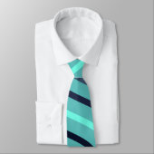 Cravate Géométrie de ligne ondulée en rayure mignonne Bleu (Attaché)