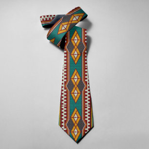 Cravate Géométrie de mosaïque de motif natif Style tribal