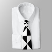 Cravate Géométrie Noir Et Blanc (Attaché)