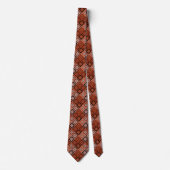 Cravate Géométrie patchwork ethnique marron orange  (Devant)